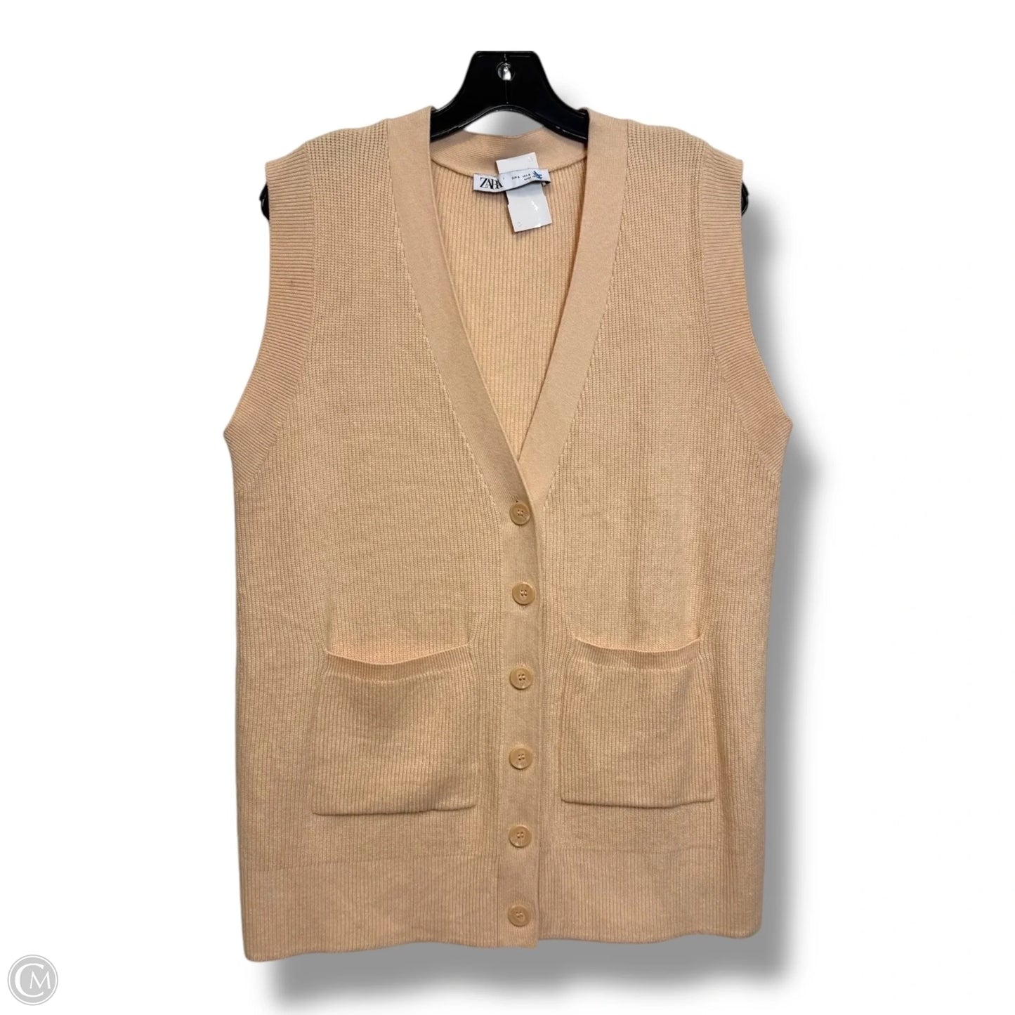 Vest Sweater By Zara In Peach, Size: S