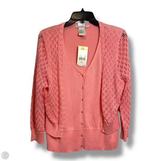 Sweater Cardigan By Requirements In Pink, Size: Xl