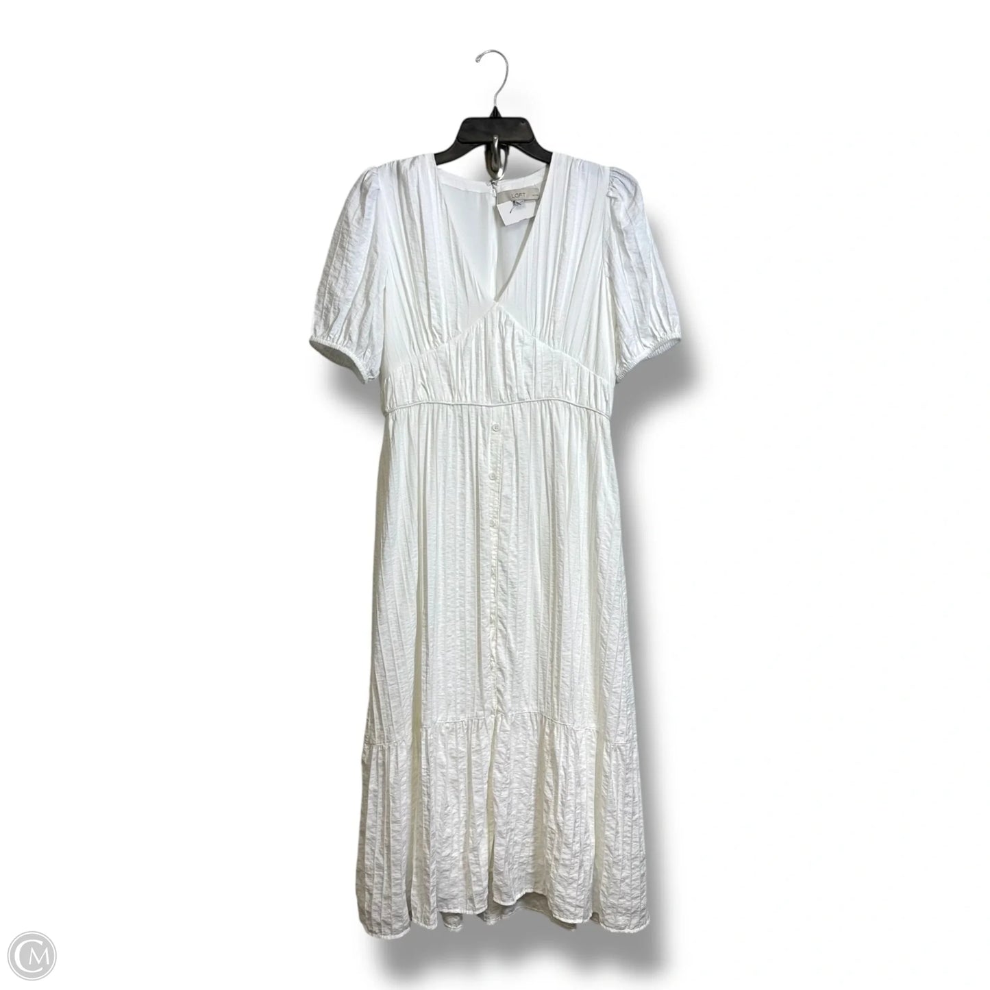 Dress Casual Midi By Loft In White, Size: 8