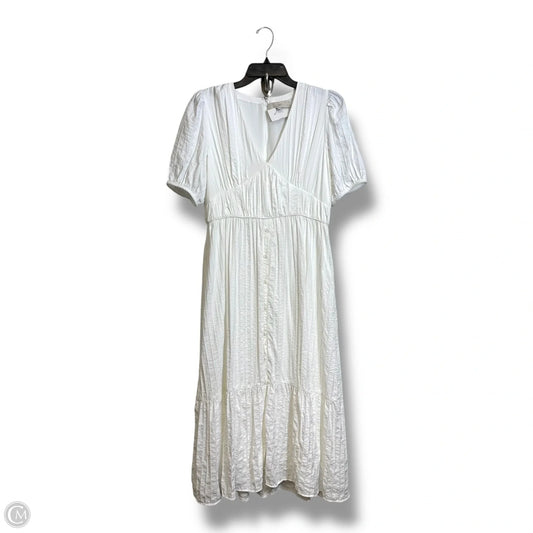 Dress Casual Midi By Loft In White, Size: 8
