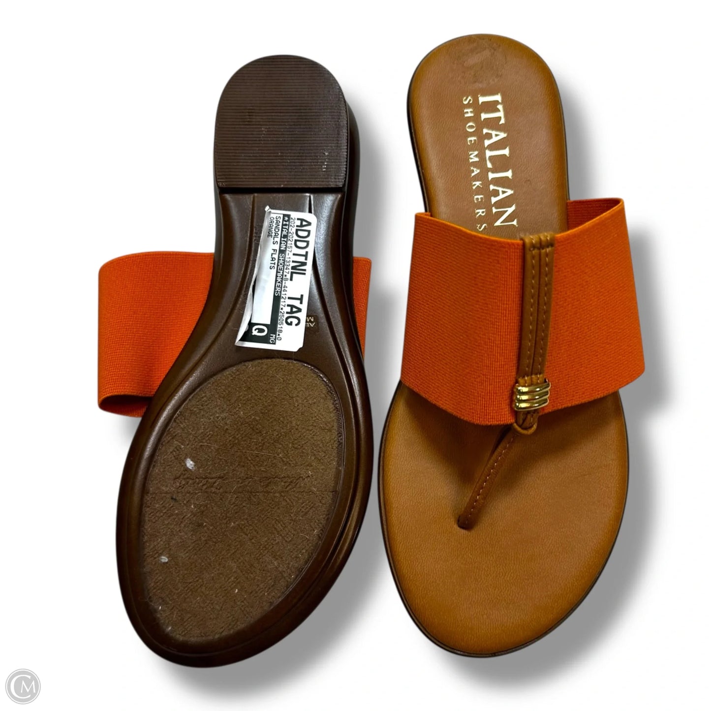 Sandals Flats By Italian Shoemakers In Orange, Size: 7.5