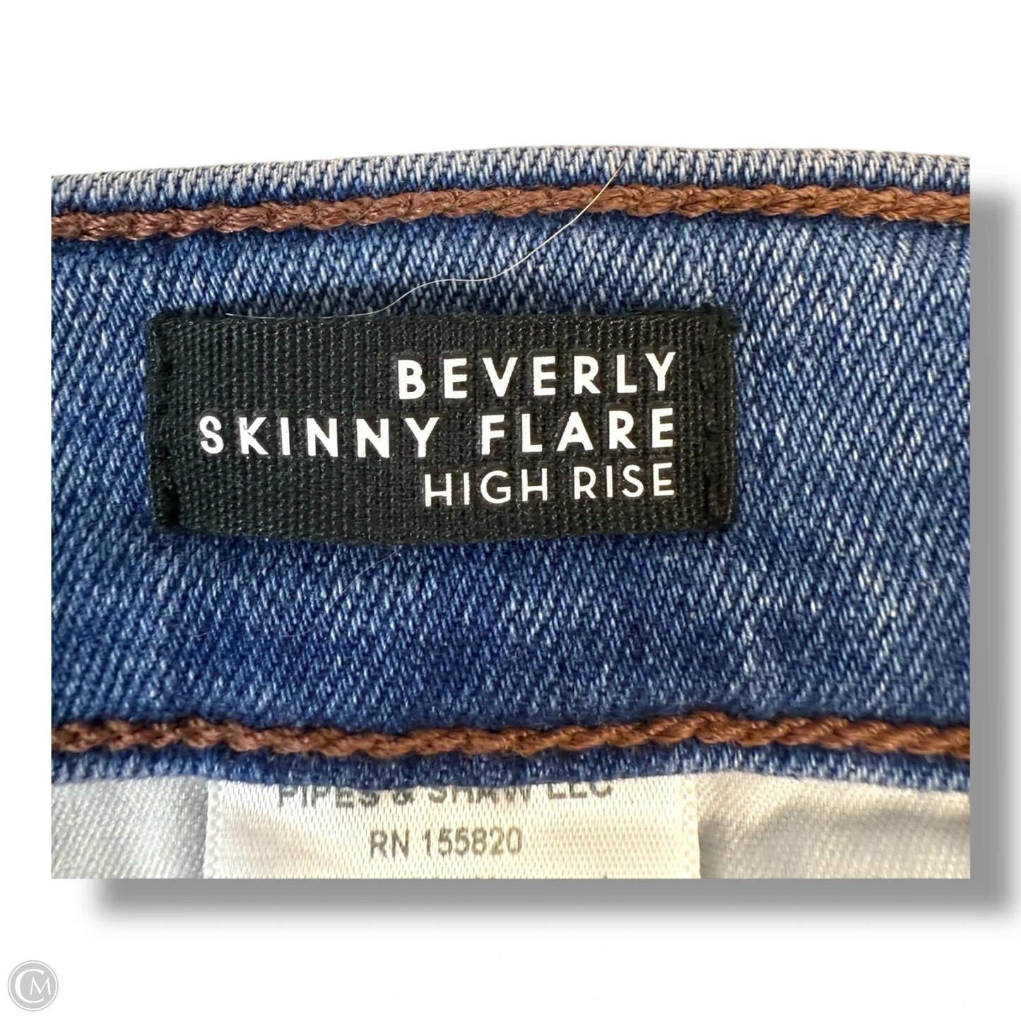Jeans high rise Beverly skinny flare By Veronica Beard In Blue Denim, Size: 12