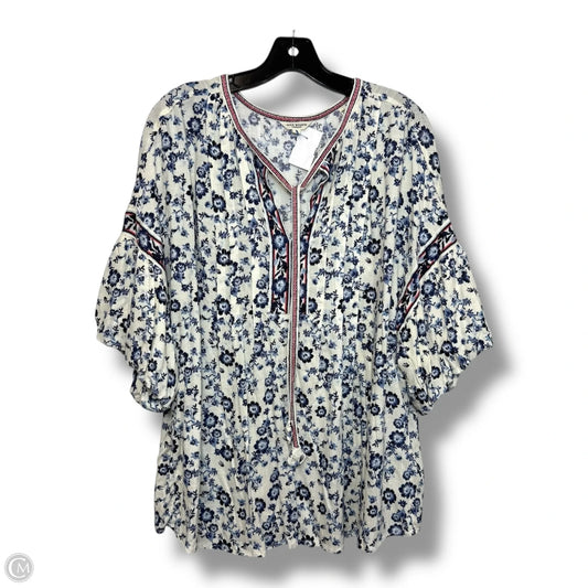 Top Short Sleeve By Max Studio In Floral Print, Size: 1x