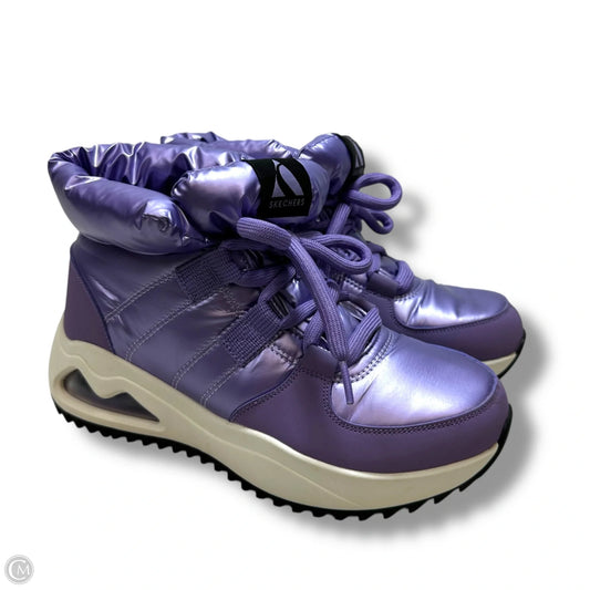 Boots Ankle Flats By Skechers In Purple, Size: 8.5