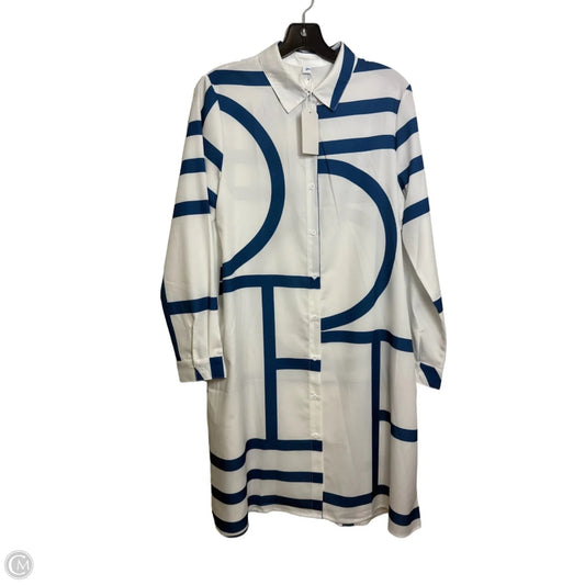 Dress Casual Short By Clothes Mentor In Blue & White, Size: M