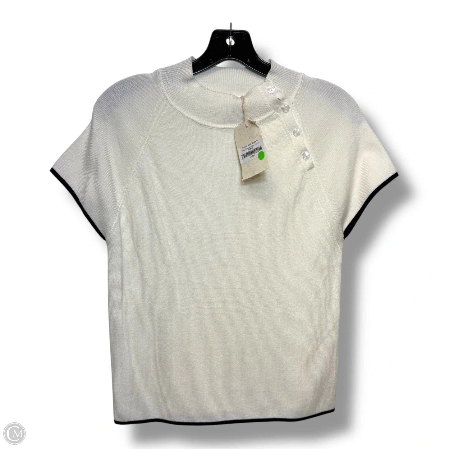Top Short Sleeve By Clothes Mentor In White, Size: L
