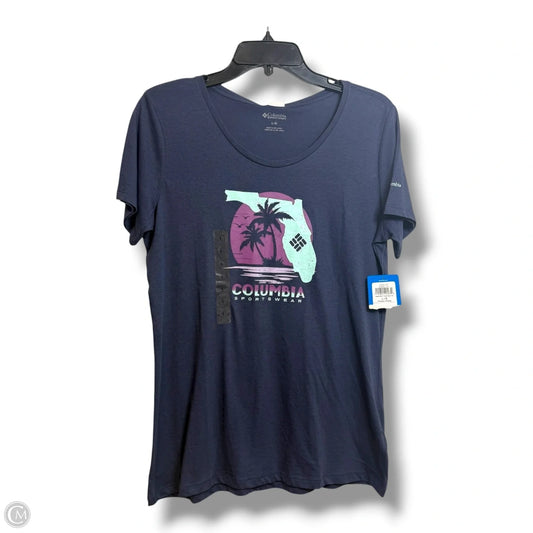 Top Short Sleeve By Columbia In Navy, Size: L