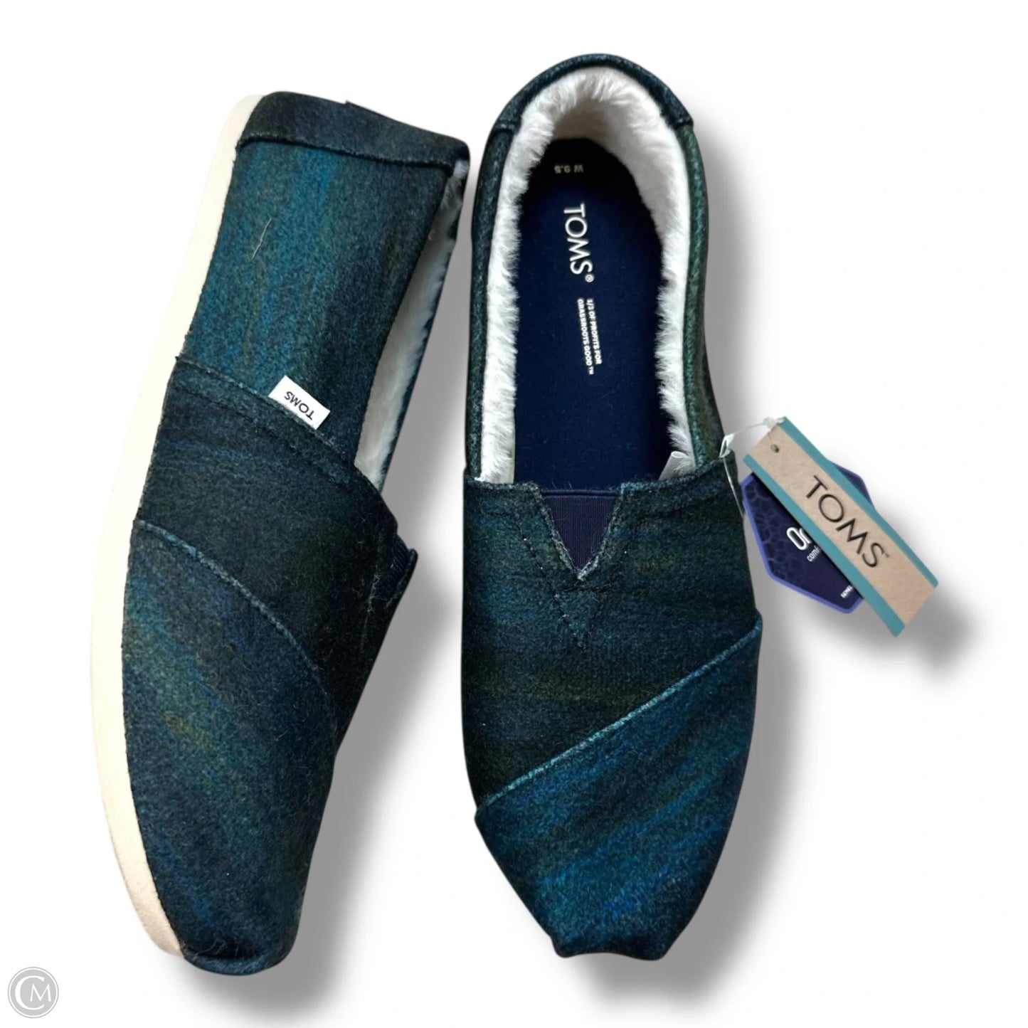 Shoes Flats By Toms In Blue & Green, Size: 9.5