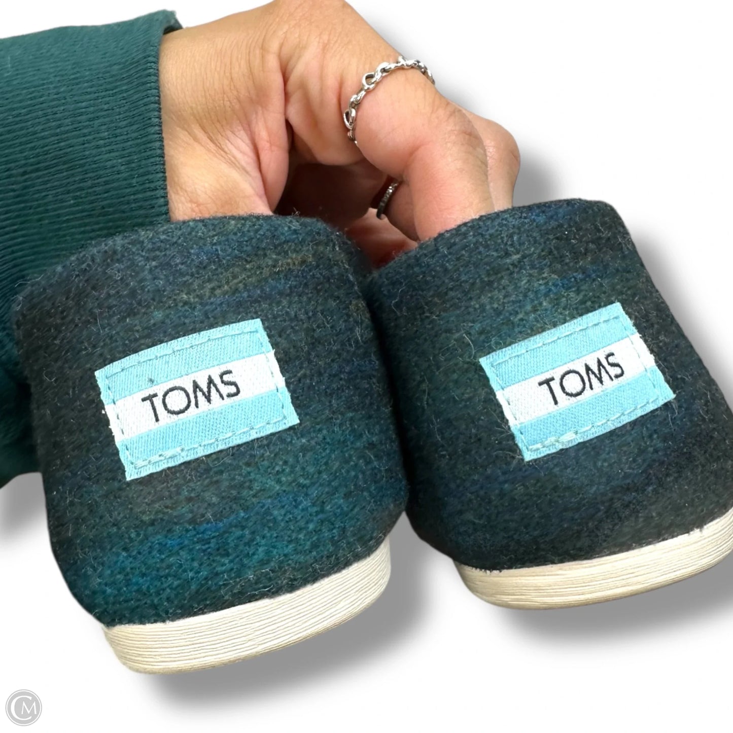 Shoes Flats By Toms In Blue & Green, Size: 9.5
