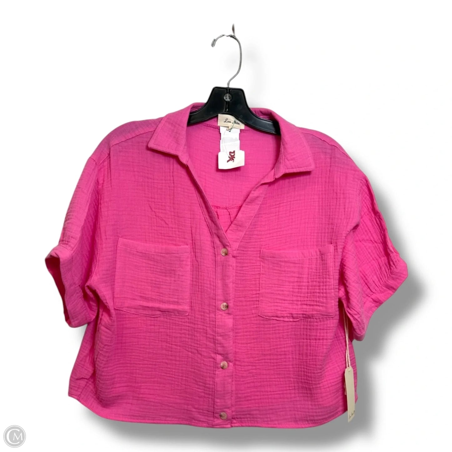 Top Short Sleeve By Love Notes In Pink, Size: L