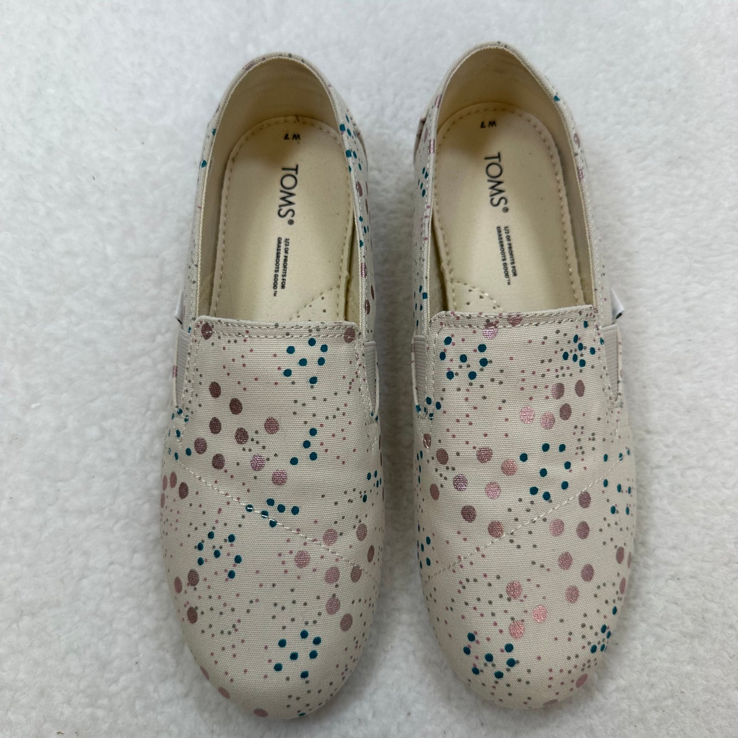 Polkadot Shoes Flats Boat Toms, Size 7