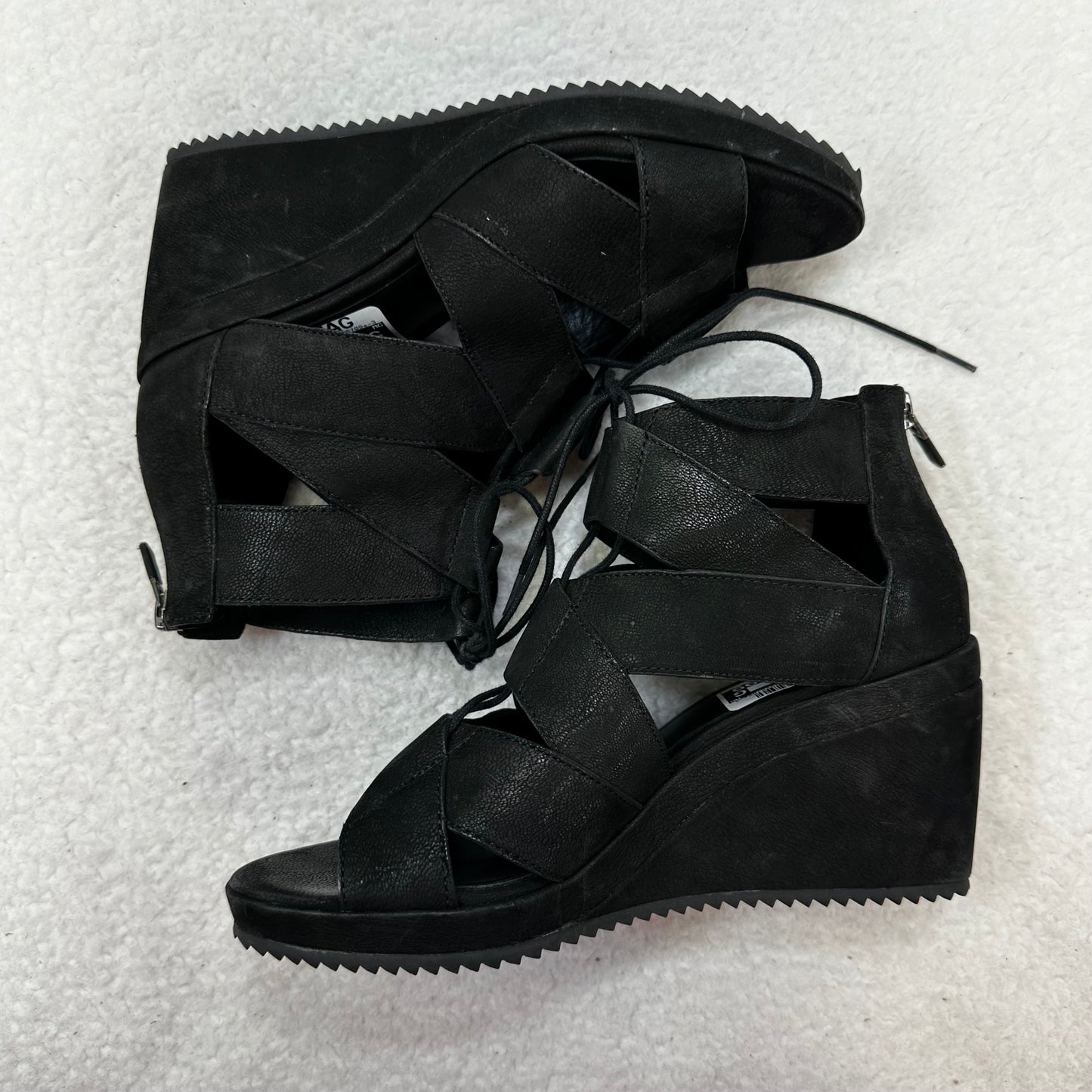 Black Shoes Heels Wedge Eileen Fisher, Size 7.5