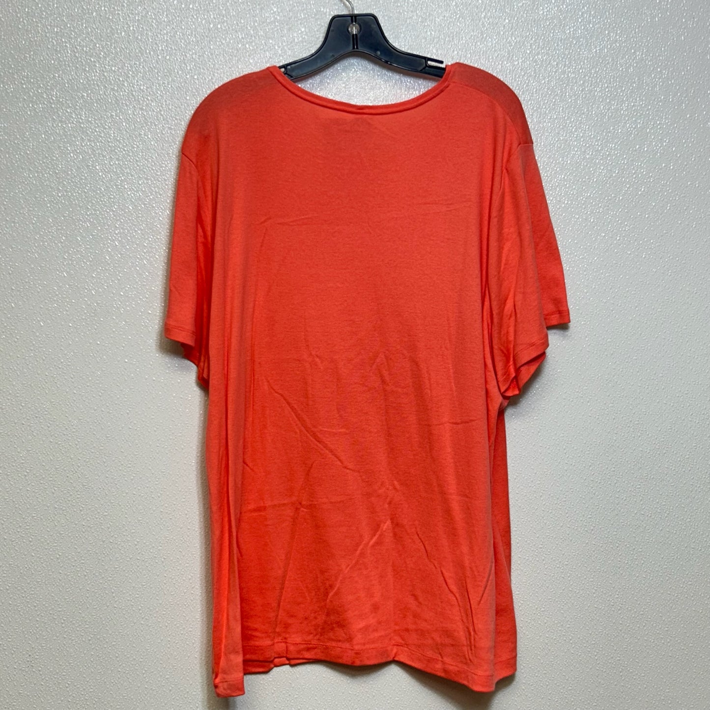 Top Short Sleeve By Croft And Barrow In Coral, Size: 3x