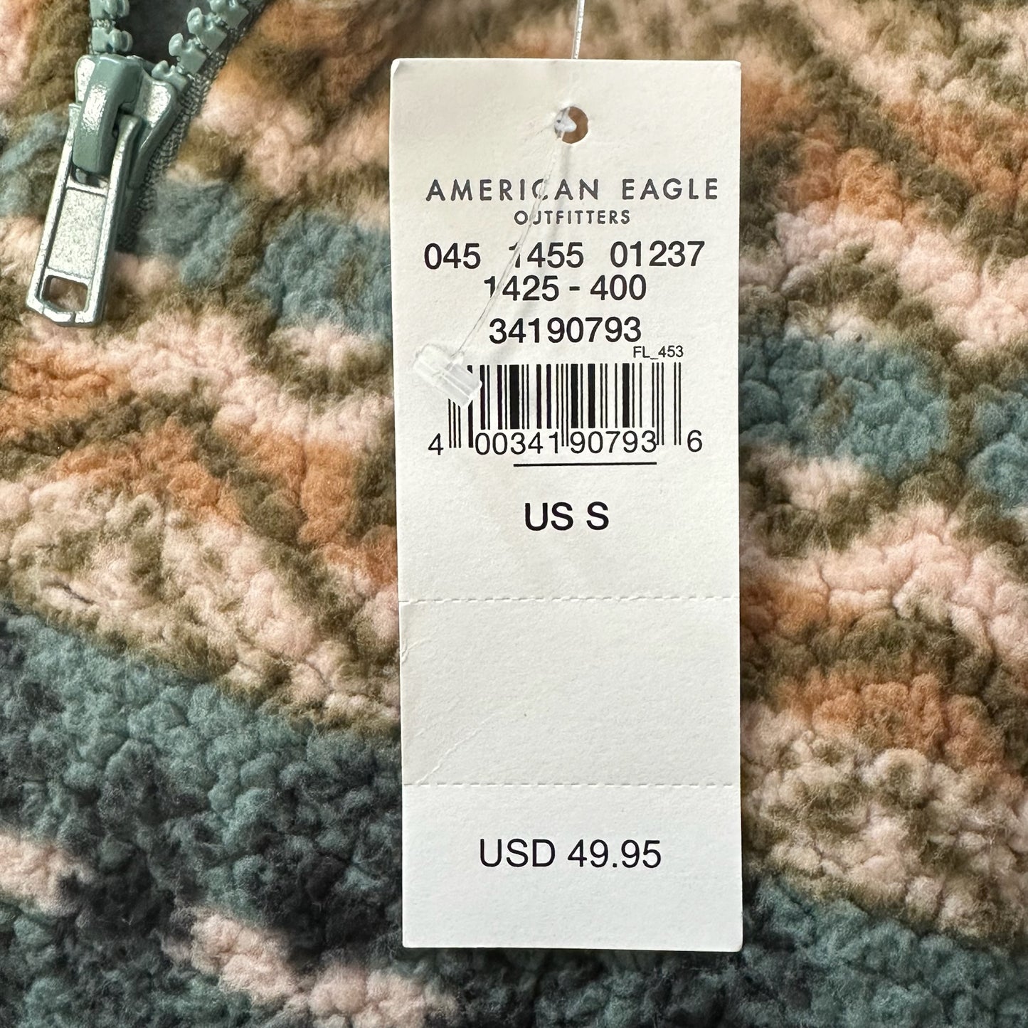 Top Long Sleeve Fleece Pullover By American Eagle In Multi-colored, Size: S