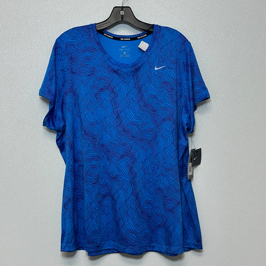 Athletic Top Short Sleeve By Nike Apparel In Blue, Size: 2x