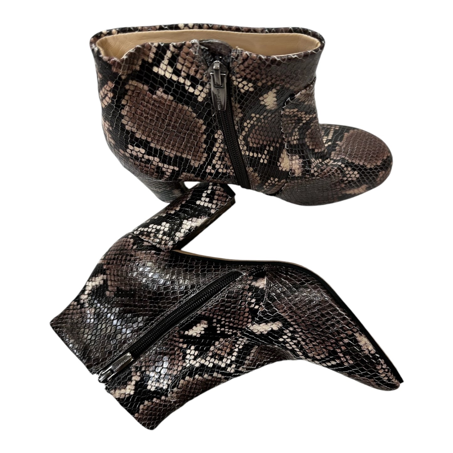 Boots Ankle Heels By Vince Camuto In Snakeskin Print, Size: 7.5