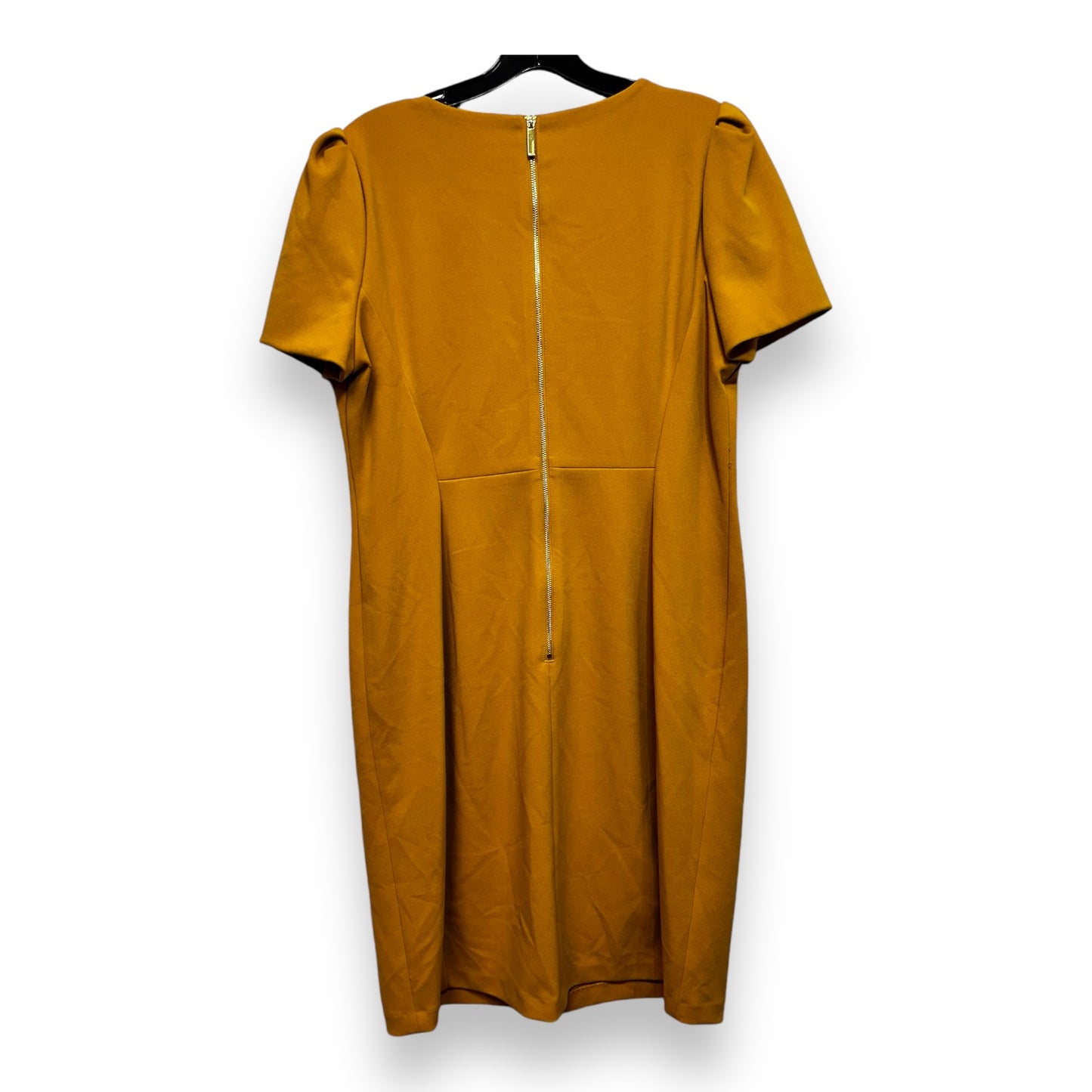 Dress Casual Midi By Calvin Klein O In Mustard, Size: 16