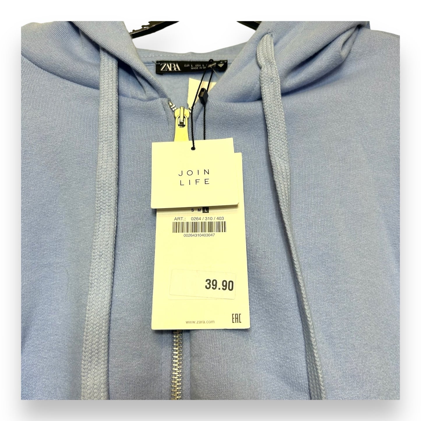 Sweatshirt Hoodie By Zara In Blue, Size: L