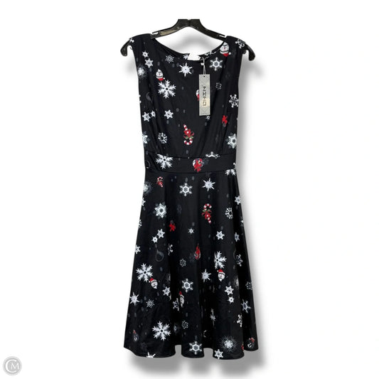 Holiday Christmas Dress Casual Midi By Clothes Mentor In Black, Size: L