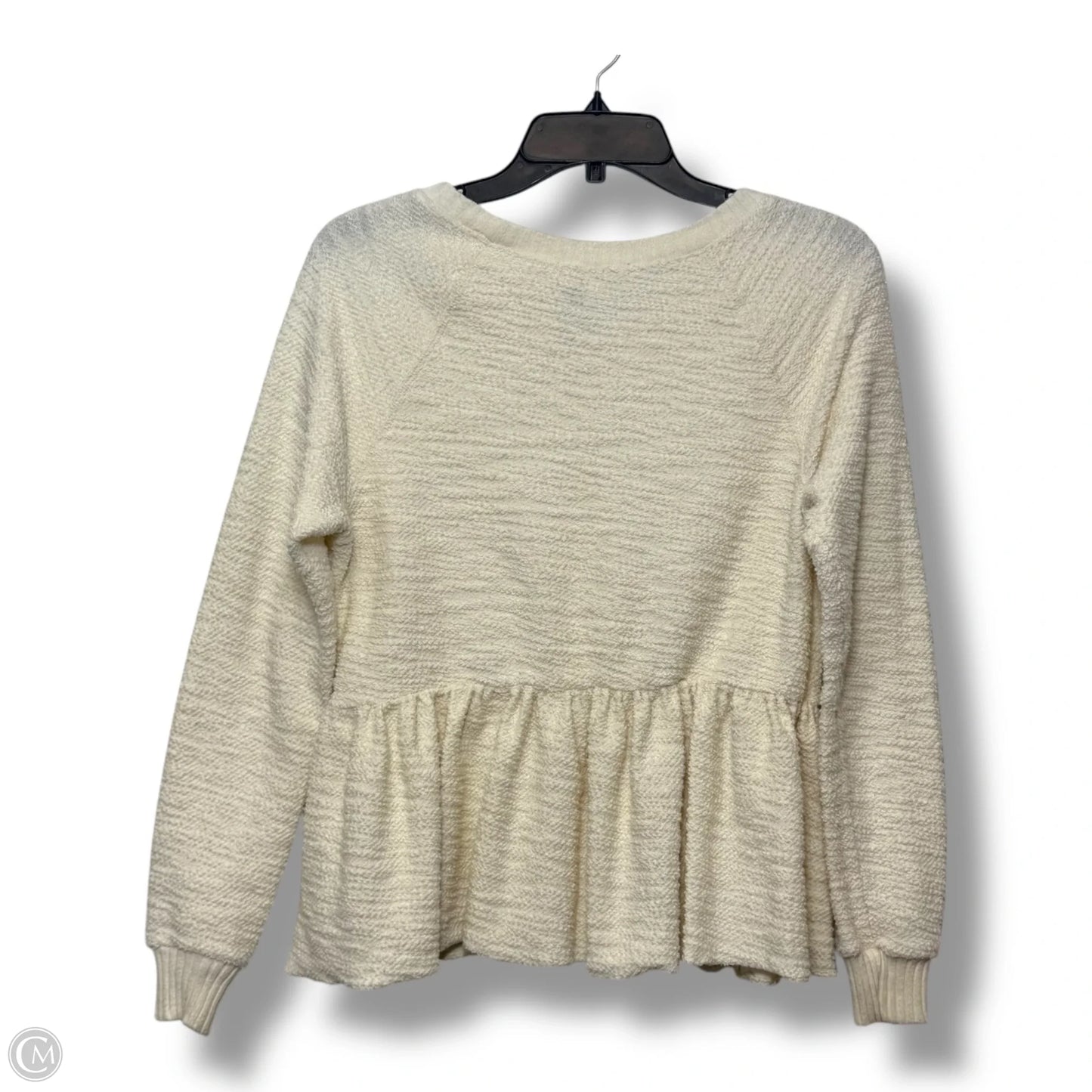 Top Long Sleeve By Truly Madly Deeply In Ivory, Size: S