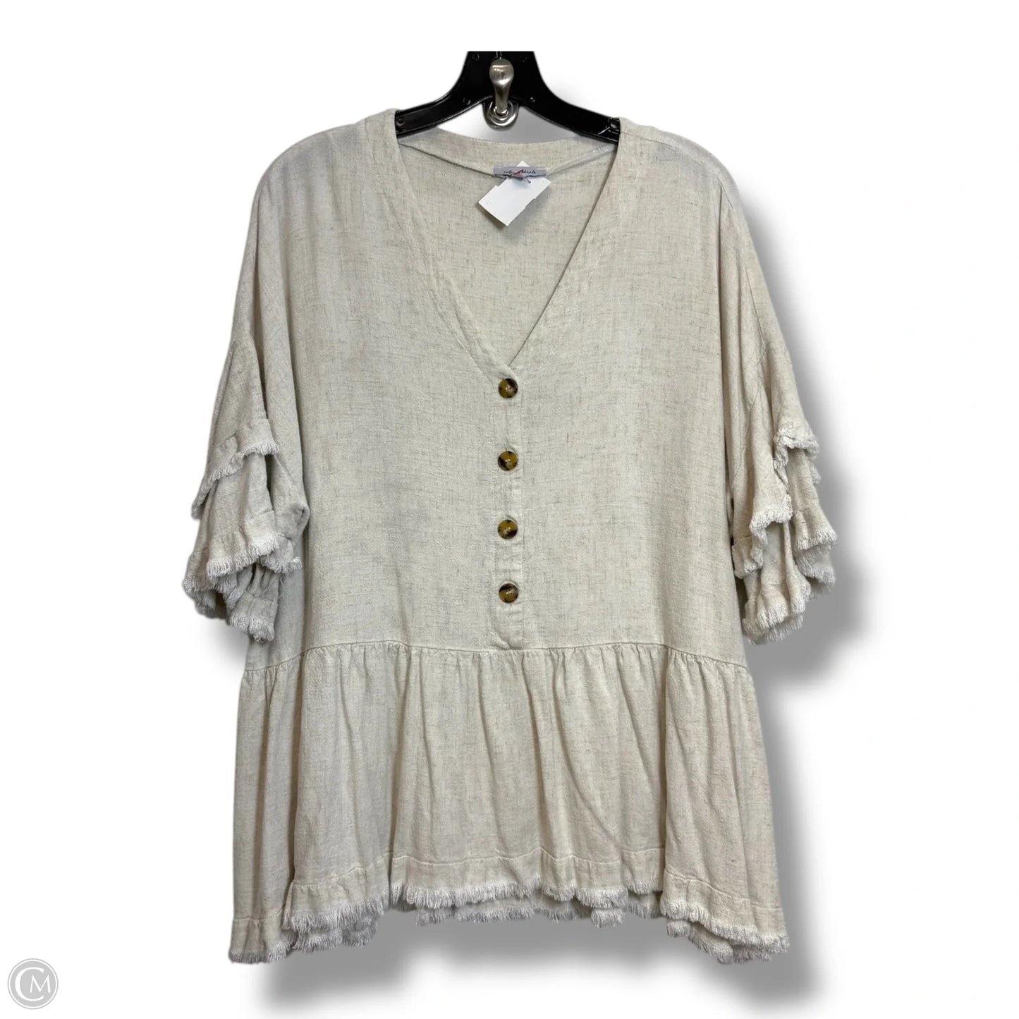 Top Short Sleeve By White Birch In Ivory, Size: M