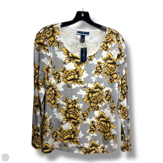 Top Long Sleeve By Karen Scott In Floral Print, Size: Lp