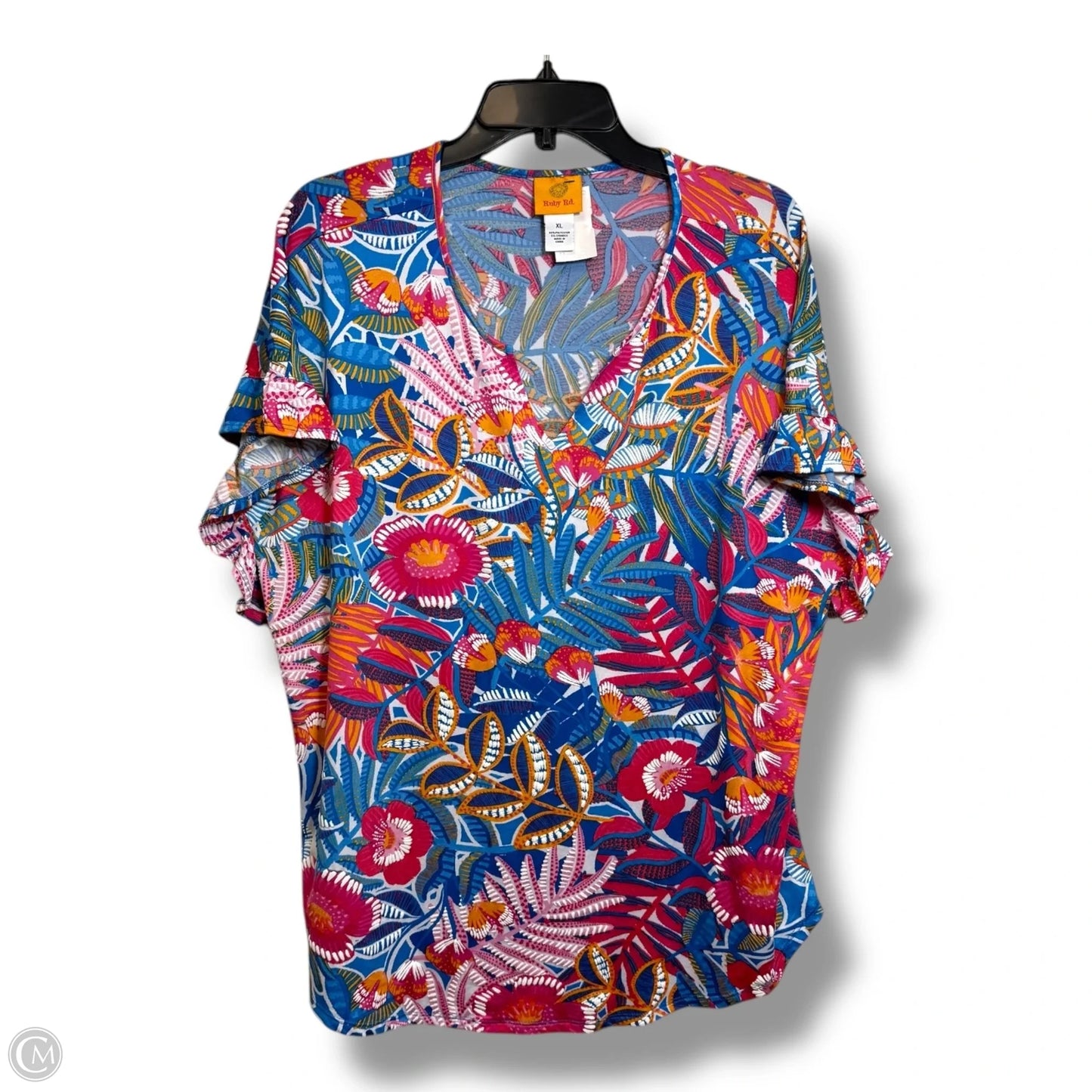 Top Short Sleeve By Ruby Rd In Multi-colored, Size: Xl