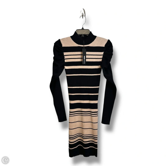 Dress Casual Midi By Fashion Nova In Black & Tan, Size: L
