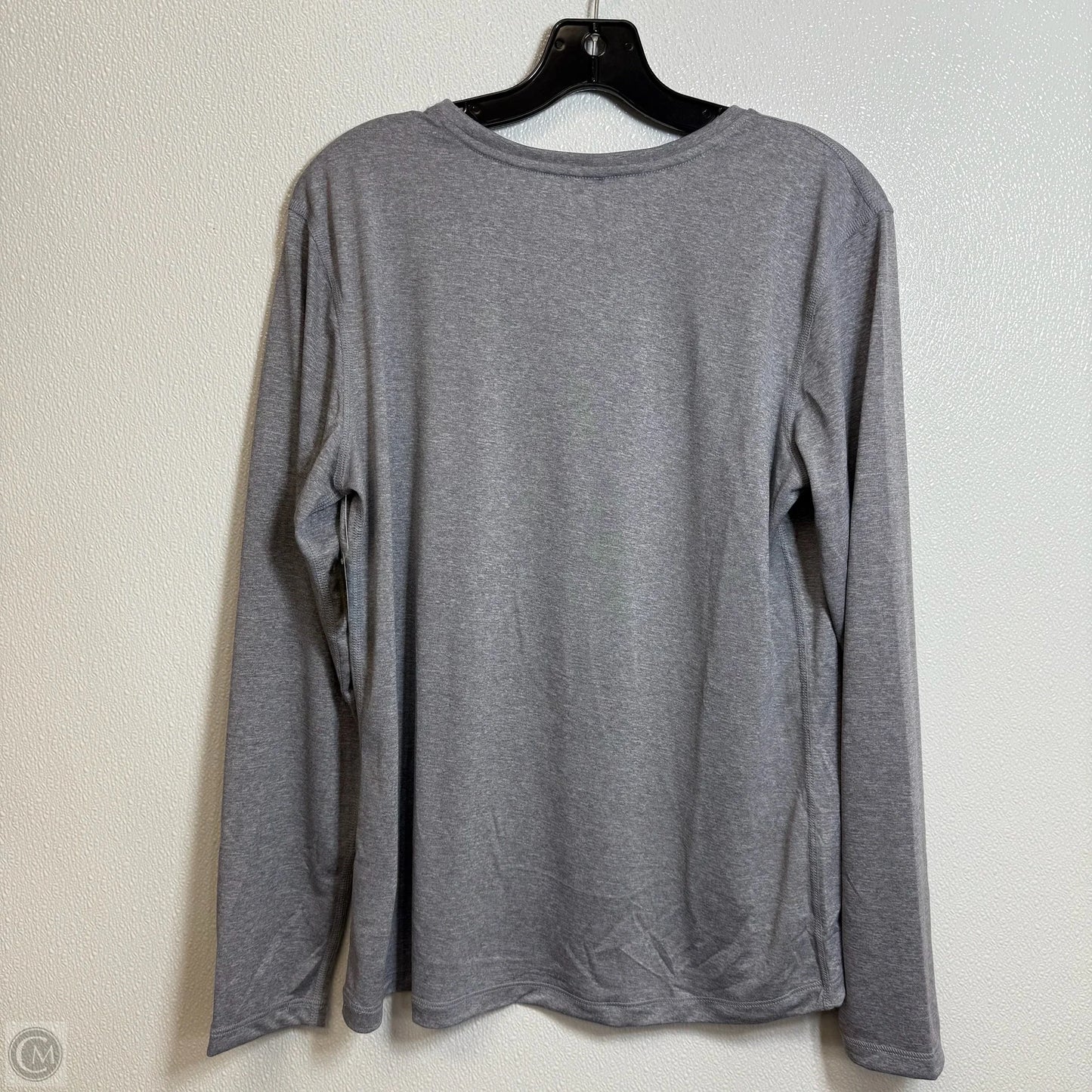 Athletic Top Long Sleeve Collar By Athletic Works In Grey