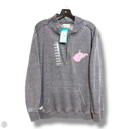 Sweatshirt Collar By Simply Southern In Grey, Size: Xl