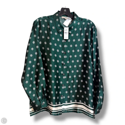 Top Long Sleeve By Loft In Green, Size: M