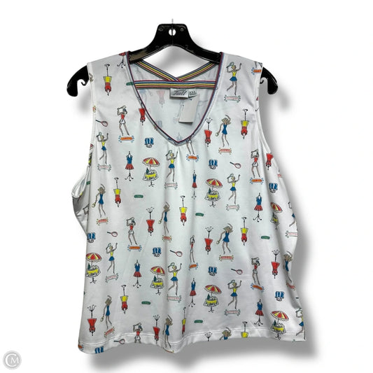 Tennis Top Sleeveless By Clothes Mentor In White, Size: Xxl