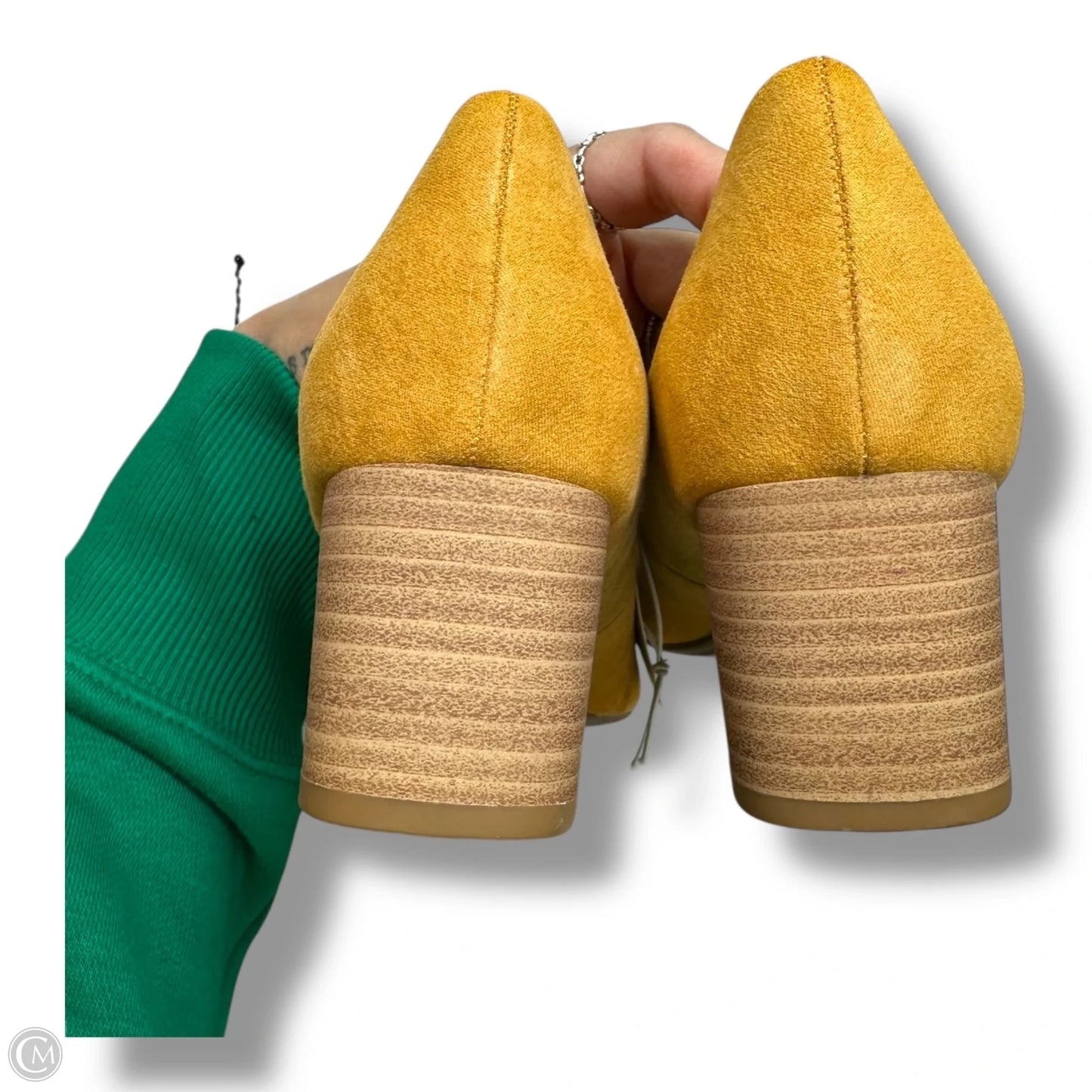 Shoes Heels Block By Universal Thread In Yellow, Size: 8