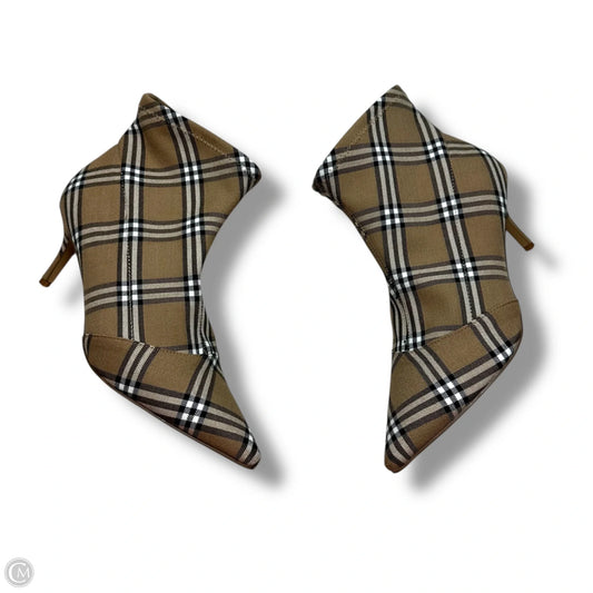 Boots Ankle Heels By Charles David In Striped Pattern, Size: 9.5