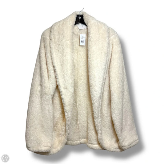 Jacket Faux Fur & Sherpa By Loft In Ivory, Size: Xl