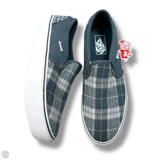 Shoes Flats By Vans In Grey & White, Size: 10