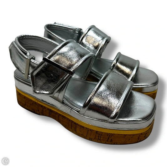 Sandals Flats By Franco Sarto In Silver, Size: 7