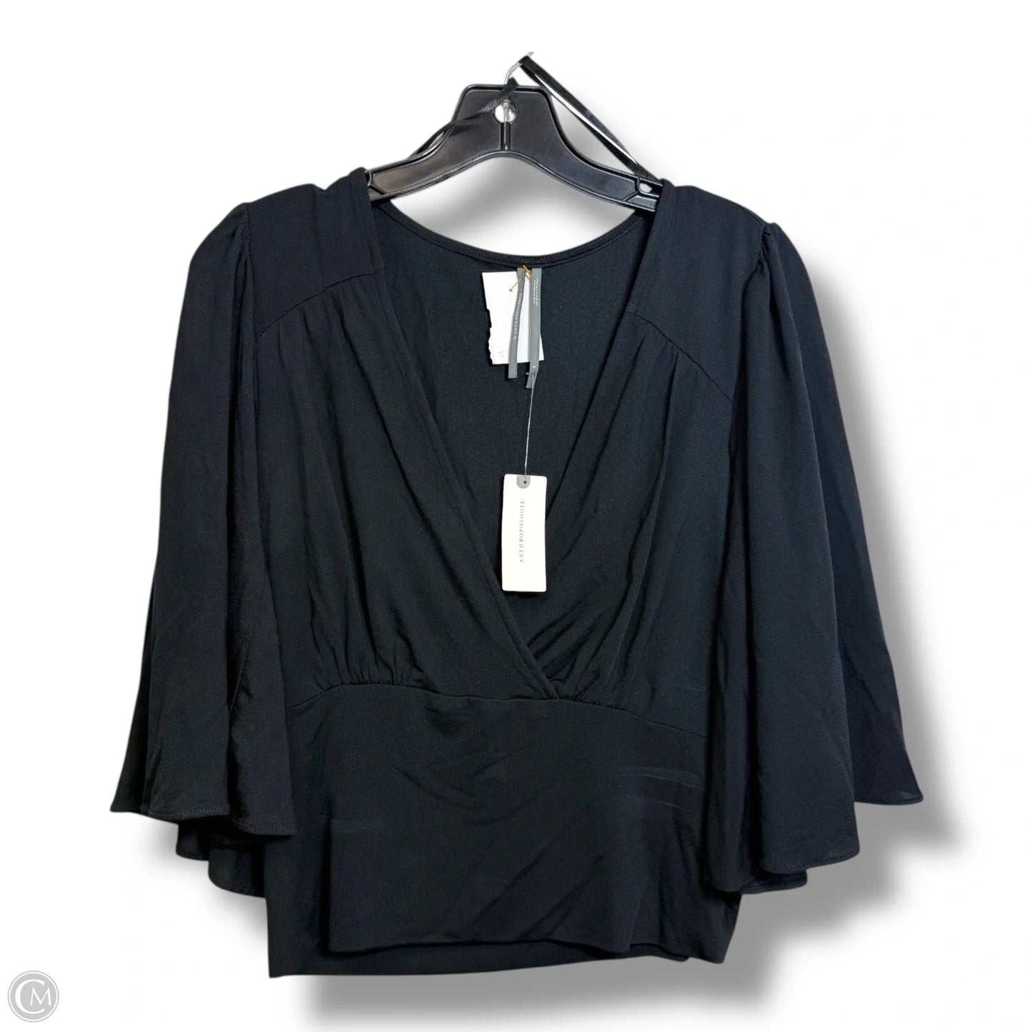 Top 3/4 Sleeve By Anthropologie In Black, Size: S