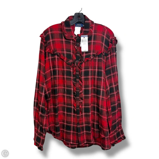 Top Long Sleeve By Polo Ralph Lauren In Red, Size: Xl
