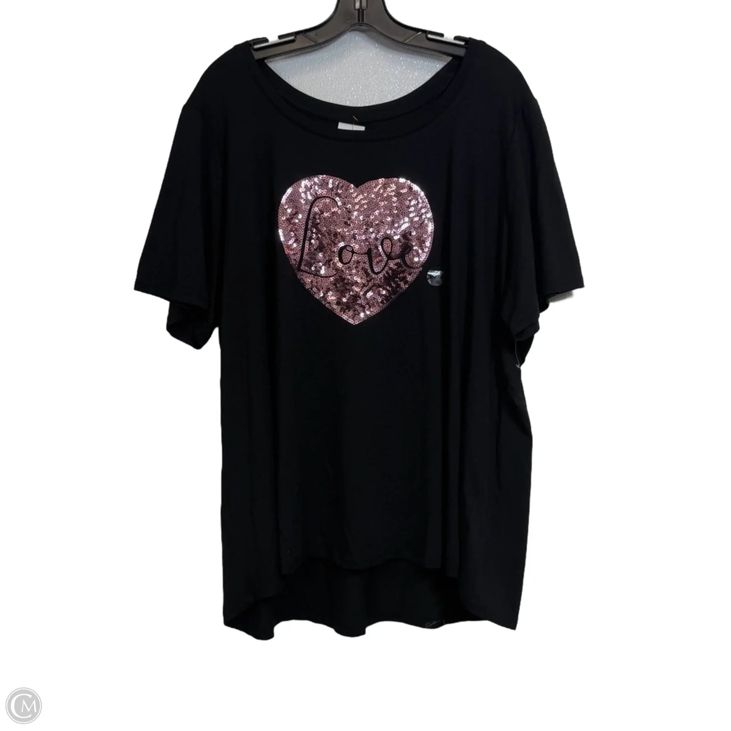 Top Short Sleeve Basic By Clothes Mentor In Black, Size: Xxl