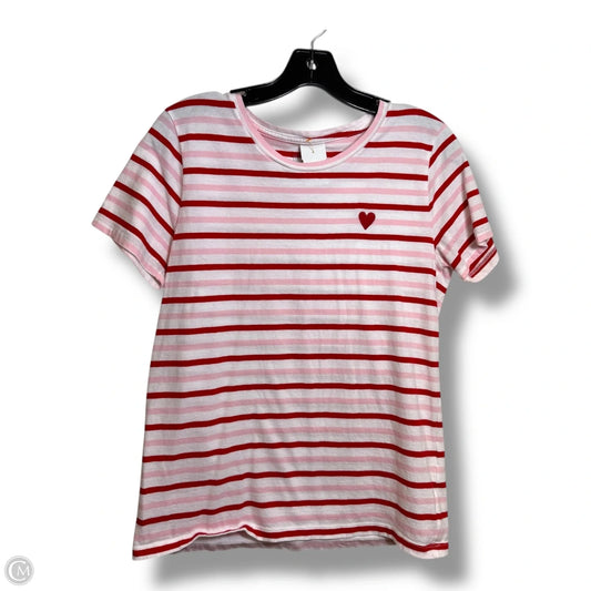Top Short Sleeve Basic By J. Crew In Striped Pattern, Size: M
