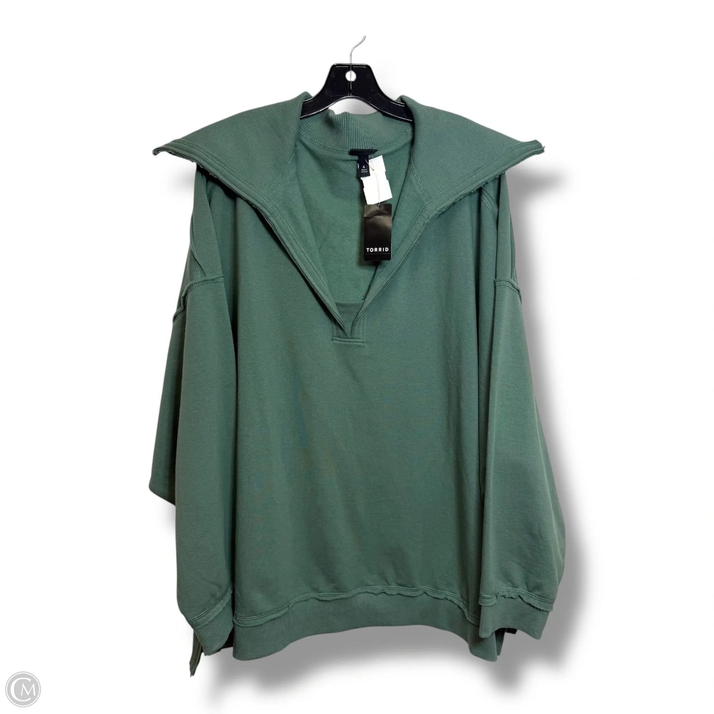Sweatshirt Collar By Torrid In Green, Size: 4x