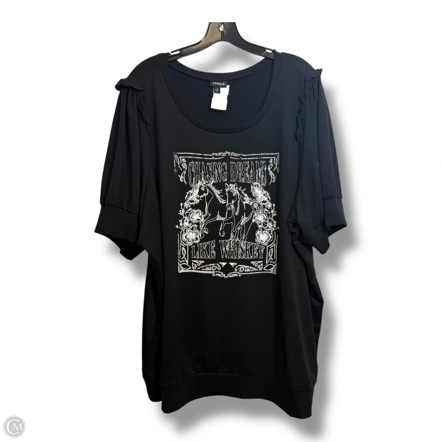 Top Short Sleeve By Torrid In Black, Size: 4x