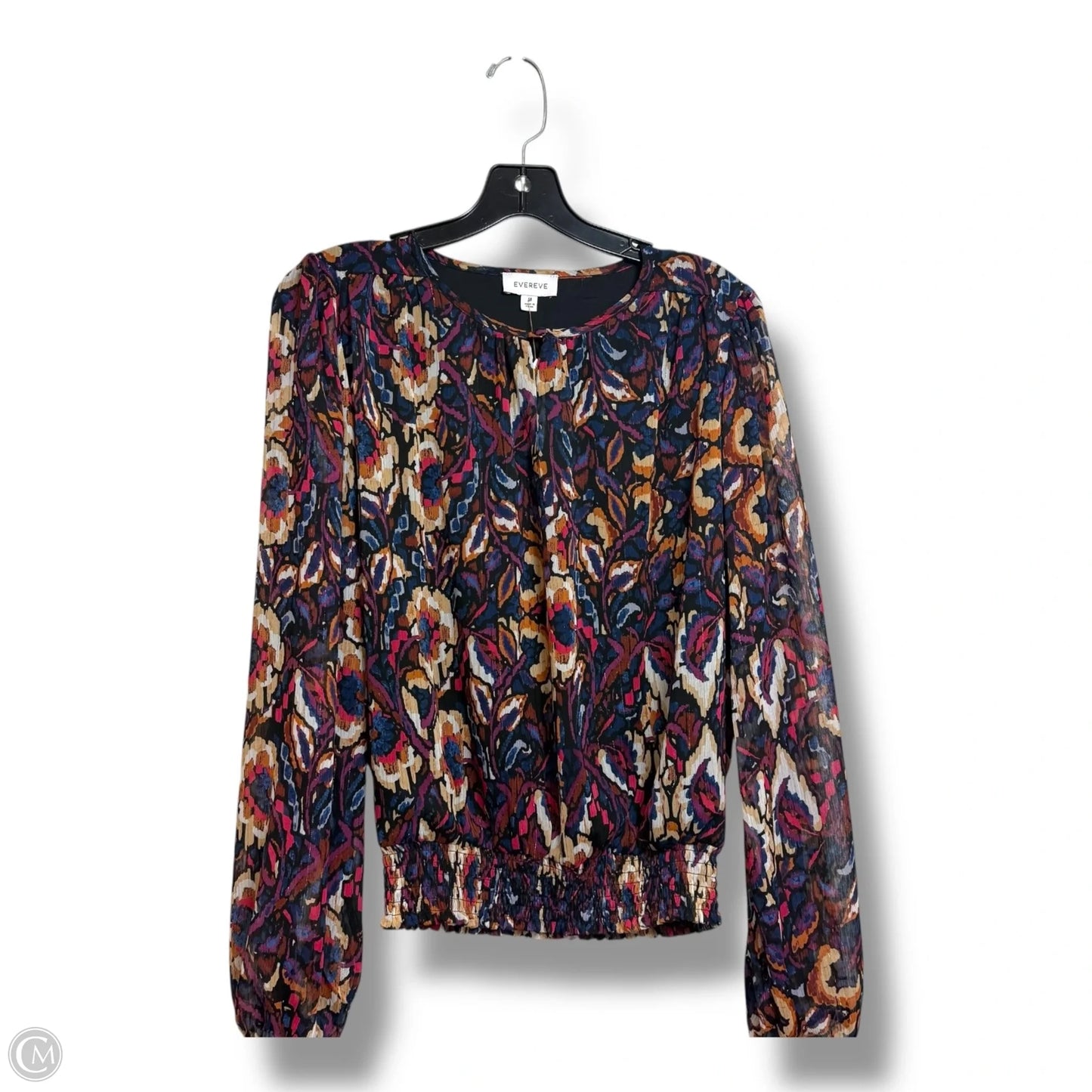 Top Long Sleeve By Evereve In Multi-colored, Size: M