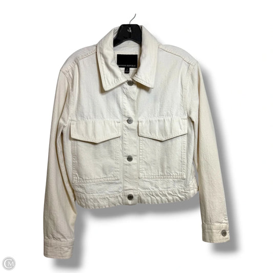 Jacket Denim By Banana Republic In Ivory, Size: S
