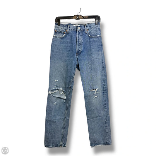 Jeans Straight By Agolde In Blue Denim, Size: 4