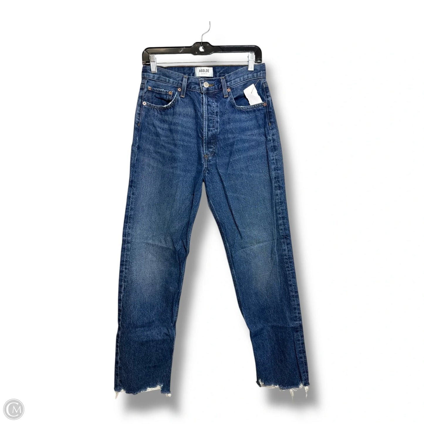 Jeans Straight By Agolde In Blue Denim, Size: 4