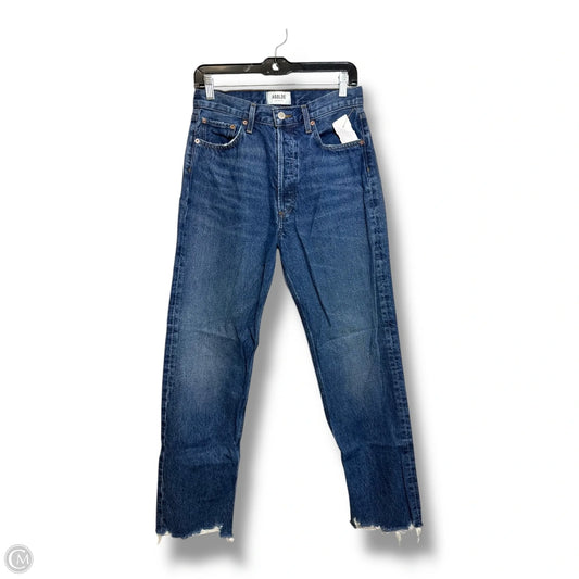 Jeans Straight By Agolde In Blue Denim, Size: 4