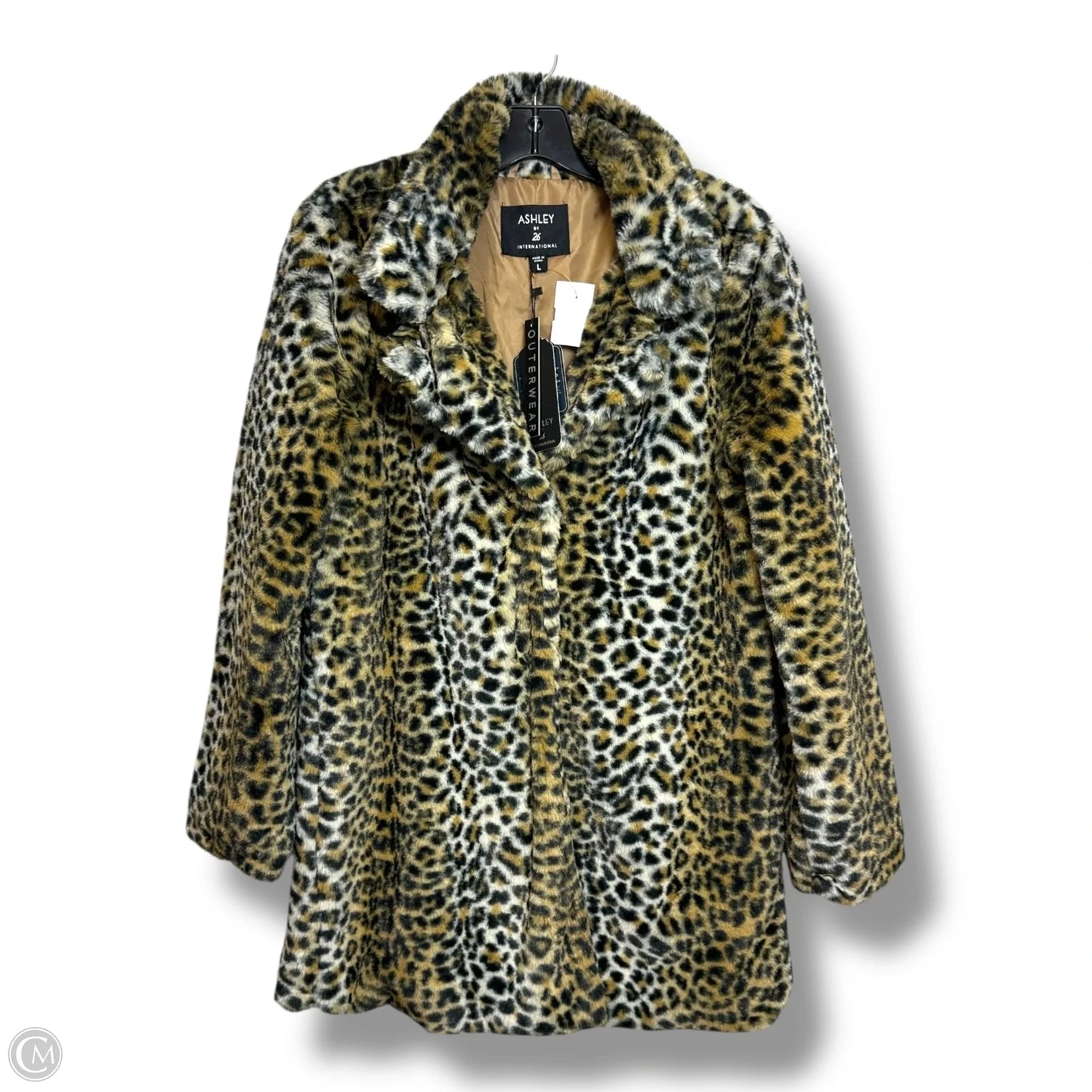 Coat Faux Fur & Sherpa By Clothes Mentor In Animal Print, Size: L
