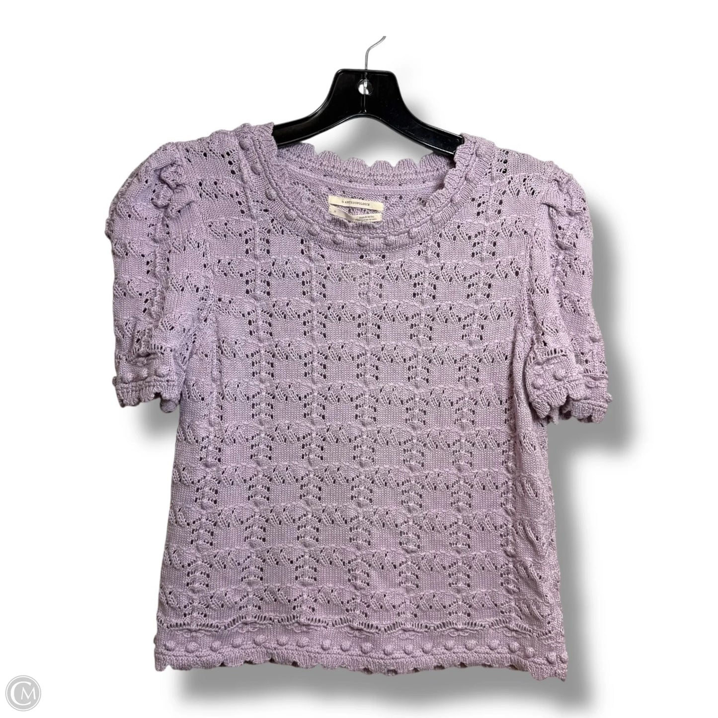 Top Short Sleeve By Anthropologie In Purple, Size: M